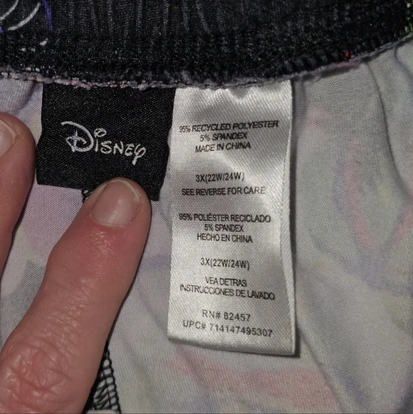 Disney Black Floral Joggers with Pink & Green Accents - Picture 3 of 4